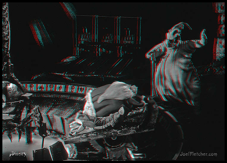 Oogie dumps Santa and Sally in the soup.