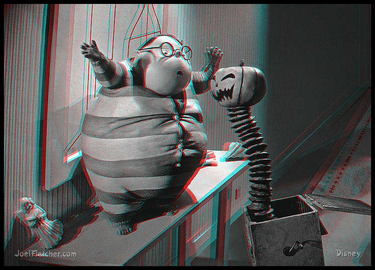 Fat boy afraid of jack in the box.