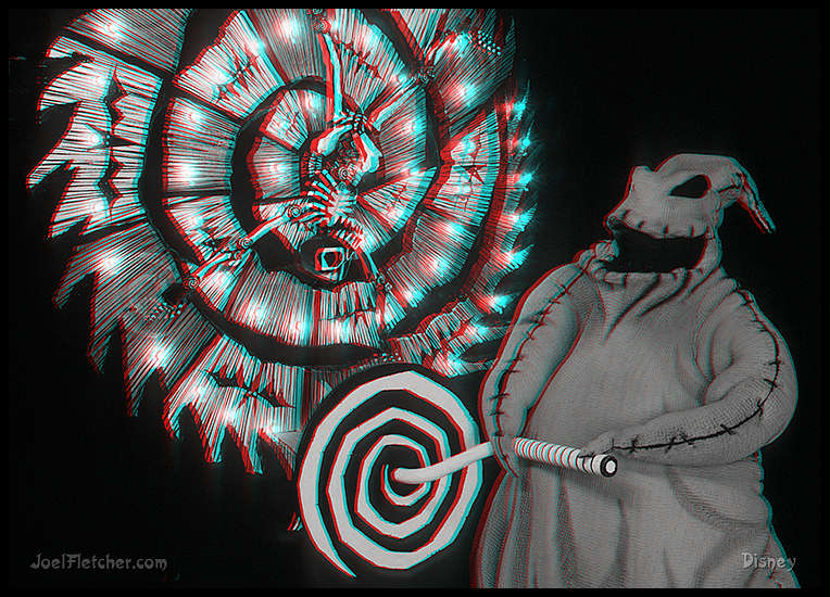 Oogie Boogie turns a crank.