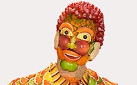 Portrait of man made of fruit